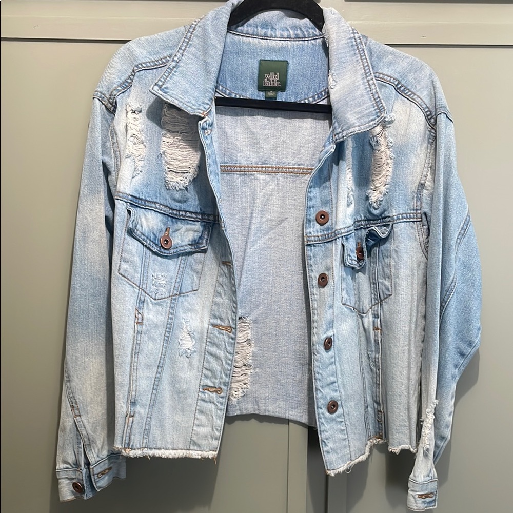 Distressed Light Blue Denim Jacket